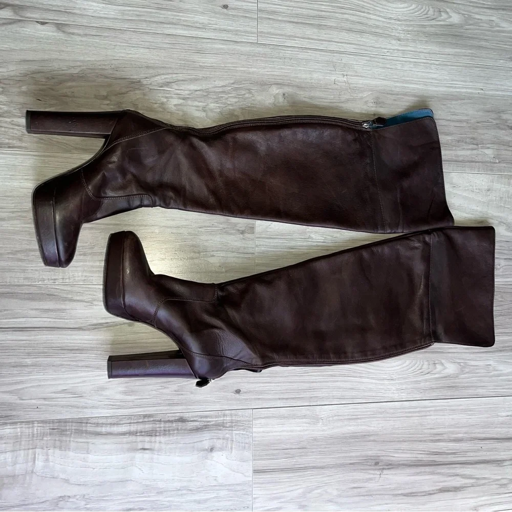 Gianfranco Ferre Dark Brown Over the Knee Boots